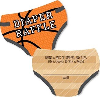 Big Dot of Happiness Nothin' but Net - Basketball - Diaper Shaped Raffle Ticket Inserts - Baby Shower Activities - Diaper Raffle Game - Set of 24