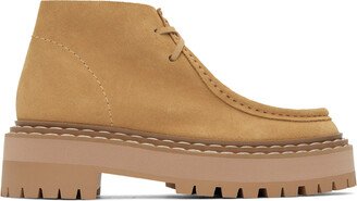 Tan Lug Sole Platform Boots-AA