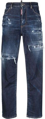 Distressed-Effect High-Waisted Jeans