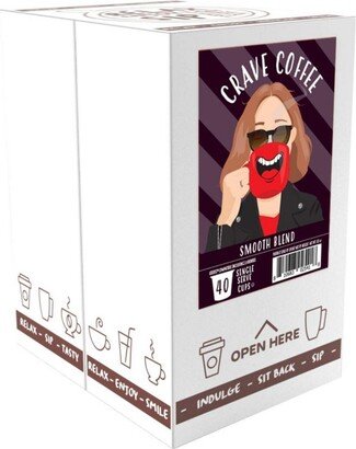 Crave Beverages Smooth Blend Coffee Pods for Keurig 2.0,Columbian Med Roast,40 Ct