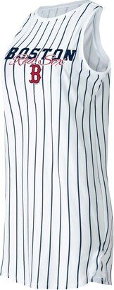 Women's Concepts Sport White Boston Red Sox Reel Pinstripe Knit Sleeveless Nightshirt