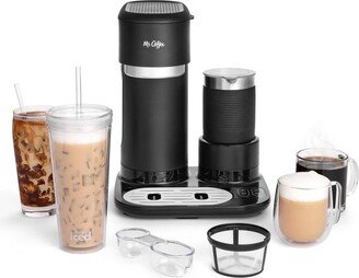 4-in-1 Single-Serve Latte, Iced, and Hot Coffee Maker with Milk Frother