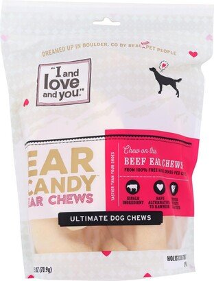 I And Love And You Dog Chews - Ear Candy - Beef Ear - 5 count - case of 6