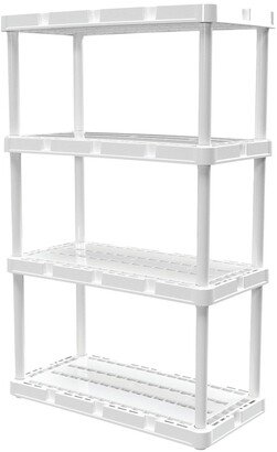 4 Shelf Knect-A-Shelf Ventilated Light Duty Storage Unit, White - 7.18