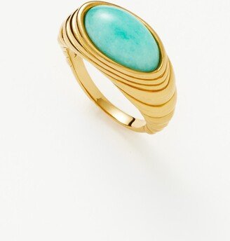 Wavy Ridge Gemstone Ring