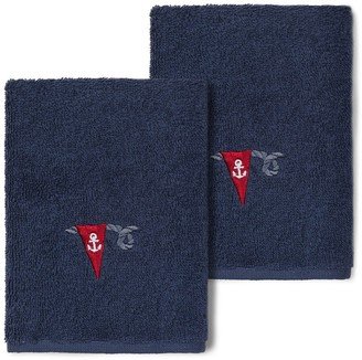 Ethan Embellished Washcloth - Set of 2 - Midnight Blue