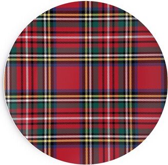 Salad Plates: Royal Stewart Tartan Style Repeat Perfect For Christmas Salad Plate, Red