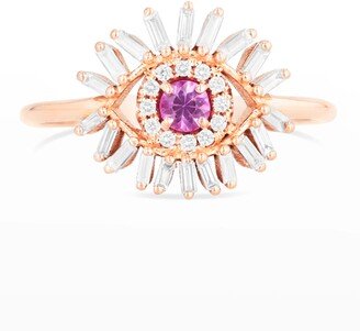 Pink Sapphire Mini Evil Eye Ring