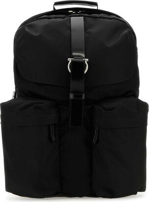 Gancini-Buckle Drawstring Backpack