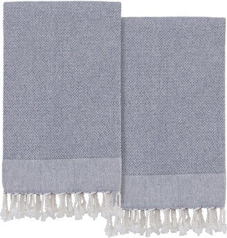 Set Of 2 Fun In Paradise Turkish Cotton Pestemal Beach Towels-AA