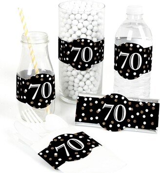 Big Dot Of Happiness Adult 70th Birthday - Gold - Party Supplies Diy Wrapper Favors & Decor - 15 Ct