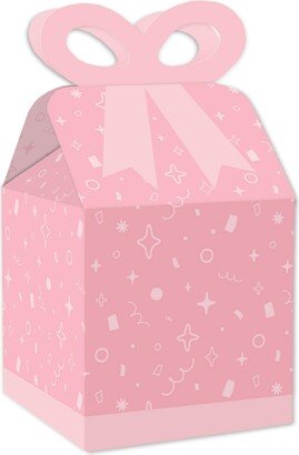 Big Dot Of Happiness Pink Confetti Stars Square Favor Gift Boxes Simple Party Bow Boxes Set of 12