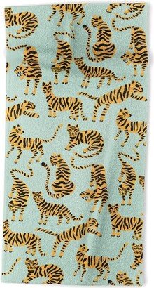 Cat Coquillette Tiger Collection Mint Orange Beach Towel