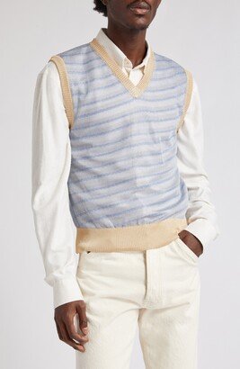 Stripe Jacquard Sweater Vest