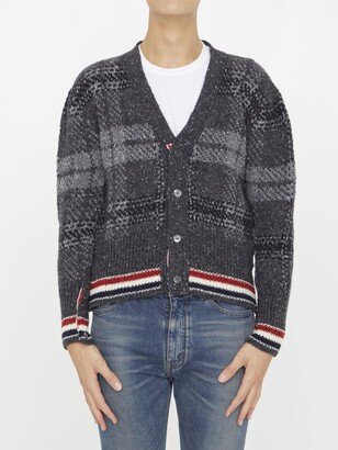 Tartan wool cardigan