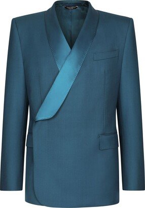 Contrast Shawl-Lapels Blazer