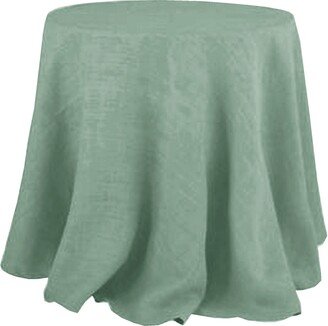 Sage Green Round Tablecloth, Washed Linen Tablecloth 40 Colors, Wedding Large Table Cloth, Rectangular, Custom