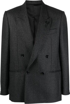 Striped Wool Double-Breasted Blazer