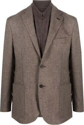 Layered Single-Breasted Blazer-AG