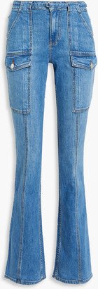 Aspen belted high-rise flared jeans