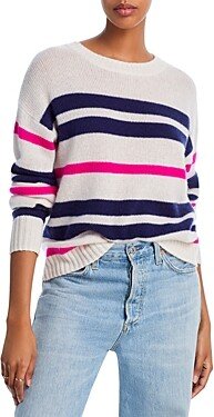 Cashmere Multi Stripe Crewneck Cashmere Sweater - 100% Exclusive