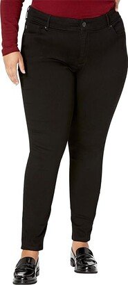 Plus Size Slim Fit Sculpting Skinny Leg Jeans (Black) Women's Clothing