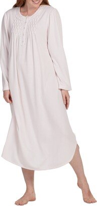 Women's Long-Sleeve Pintucked Nightgown