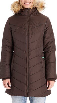 Faux Fur Trim Convertible Puffer 3-in-1 Maternity Jacket