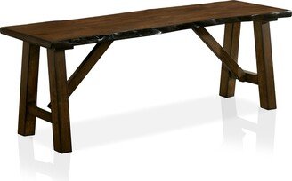 AKI Farmhouse 54-inch Rectangle Wood Bench with Live Edge Design