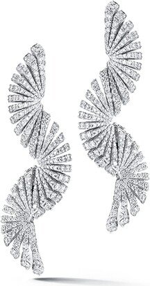 Ventaglio 18K Long Diamond Fan-Drop Earrings