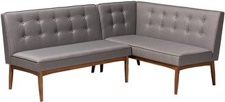 Design Studios Arvid Modern 2Pc Wood Dining Corner Sofa Bench-AA