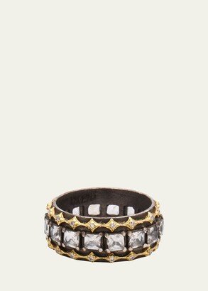 Old World Wide Crivelli Stack Ring with Diamonds