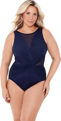 Plus Size Solid Palma One-Piece (Midnight Blue) Women's Swimsuits One Piece