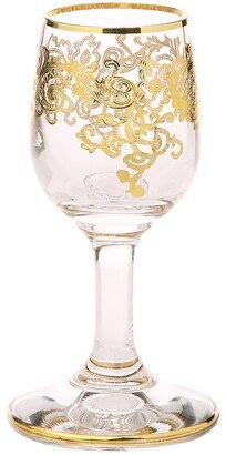 Alice Pazkus Set Of 6 Liqueur Glasses- 24K Rich Gold Design-AA