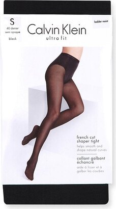 Womens Black French-cut 40 Denier Tights