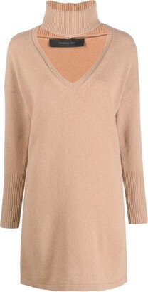 Roll-Neck Detail Knit Jumper