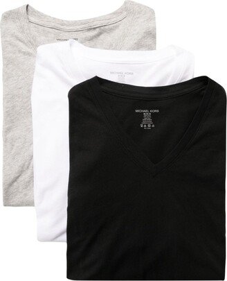 V-neck cotton T-shirts (pack of three)