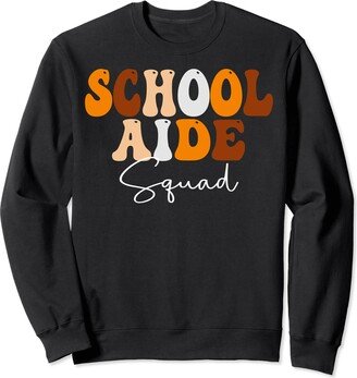 BWILI Fall Autumn School Gifts & Apparel. School Aide Squad Groovy Fall Autumn Lovers Appreciation Day Sweatshirt