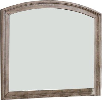 Mirror with Curved Top Frame and Weathered Look, Gray