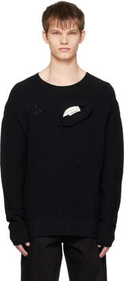 Black Distressed Sweater-AA