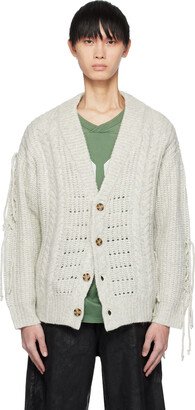 GUESS USA Gray Lace-Up Cardigan