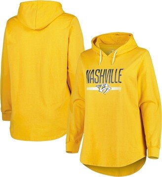 Women's Heather Gold Nashville Predators Plus Size Fleece Pullover Hoodie