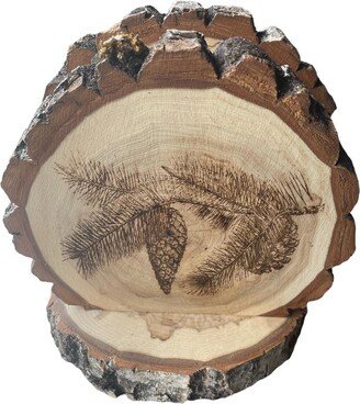 Log Slice Napkin Holder/ Home Decor/ Accessories Pine Cone Laser Engraved