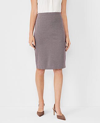 Houndstooth Jacquard Pull On Pencil Skirt