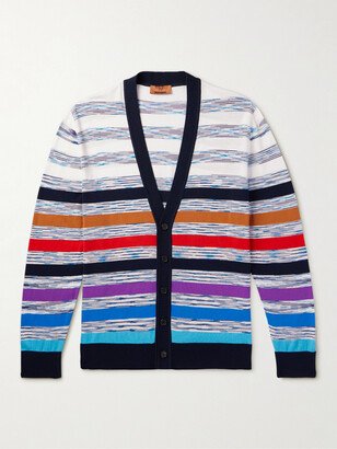 Striped Space-Dyed Cotton Cardigan