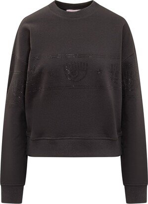 Eyelike Detailed Crewneck Sweatshirt