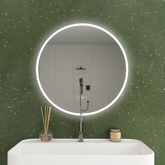 Jims Maison Round Acrylic Framed Anti Fog Dimmable LED Bathroom Vanity Mirror