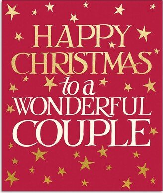 Woodmansterne Wonderful Couple Gold Stars Christmas Card