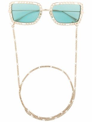 Chain-Trimmed Sunglasses