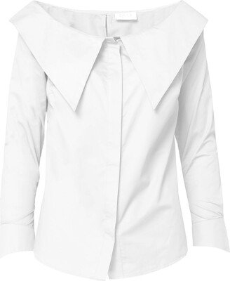 Dalb Zenith Wide Neck White Poplin Shirt